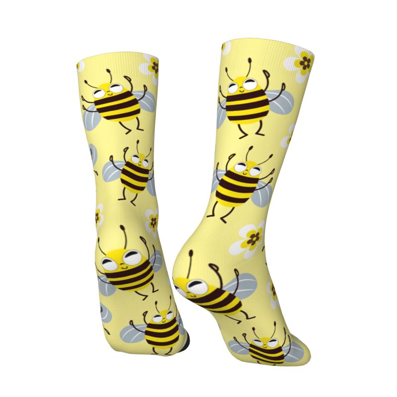 Dress Sock Men - Aangepaste coole heren grappige bijen bloemen