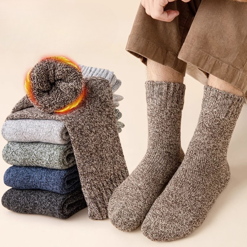 Thermal Sock Winter - 5 Paar Effen Kleurpatroon Katoenen Sokken