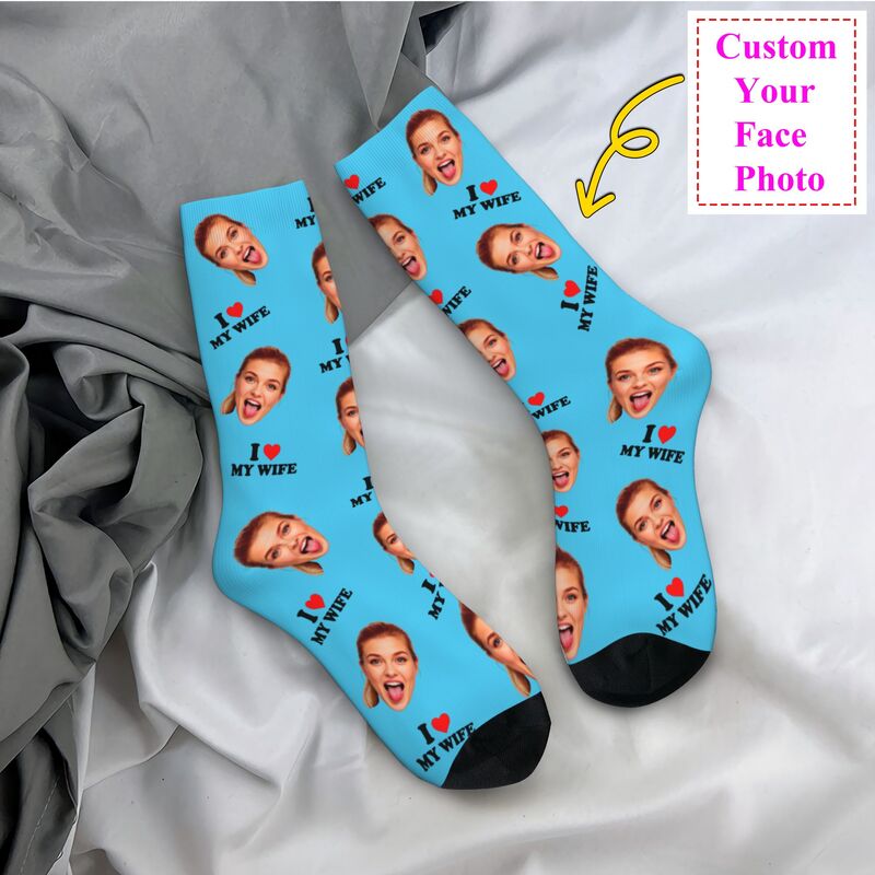Dress Sock Men - Ik hou van mijn vrouw gepersonaliseerde