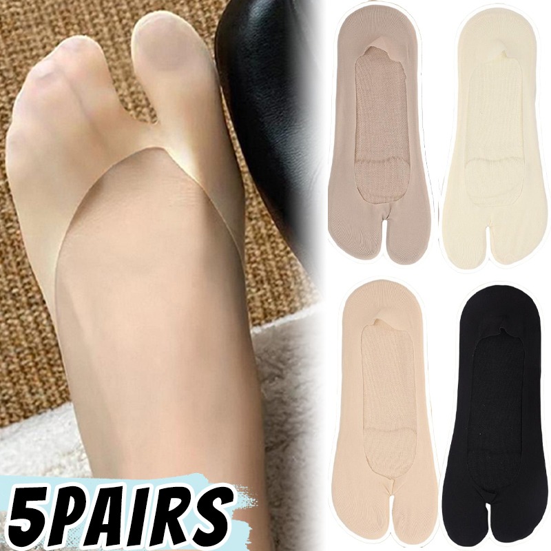 Toe Sock Split - 1/5 paar dames ijszijde Tabi sokken,