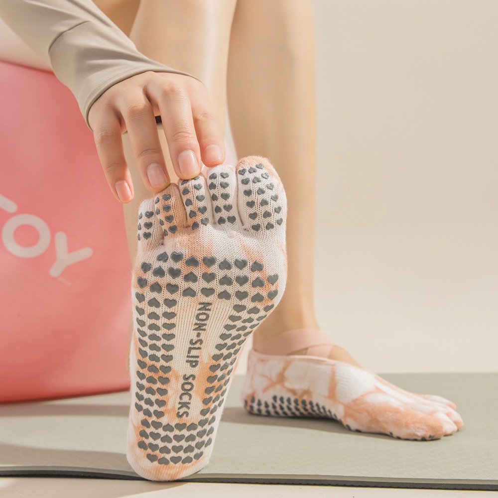 Tie-Dye yogasokken met vijf vi - Toe Sock Split recensie en prijs